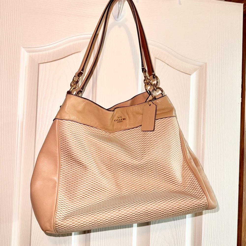 Coach Beige and Tan Shoulder Bag